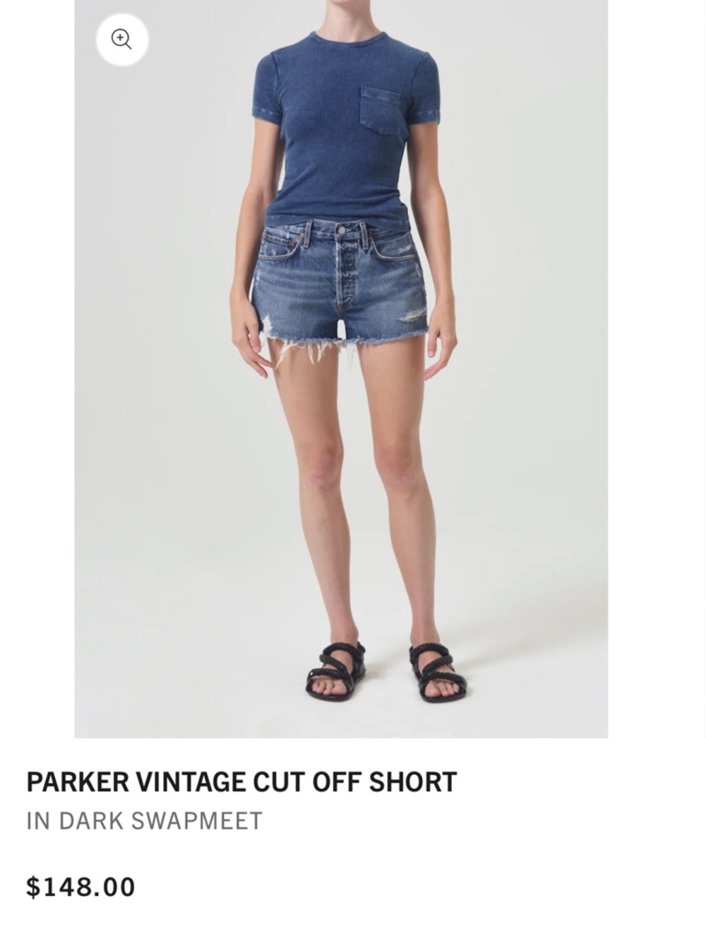 AGOLDE Parker Vintage Cut Off Short | Dark Swapmeet | Size 26 - Picture 3 of 8